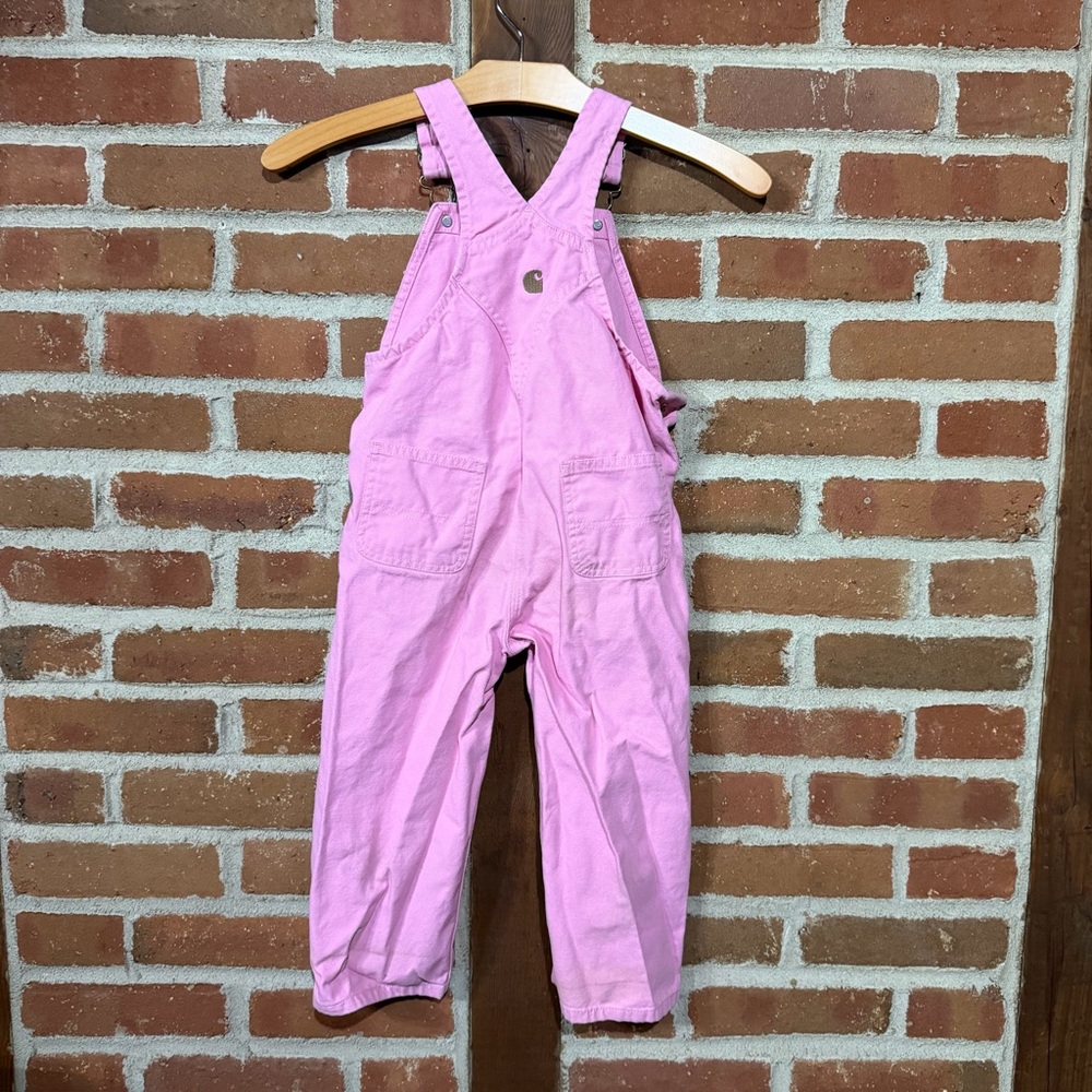 Carhartt Kids Pink Cotton Overalls with Front Pocket - Picture 10 of 12